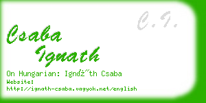 csaba ignath business card